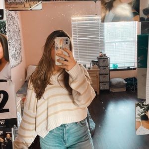 cropped striped sweater